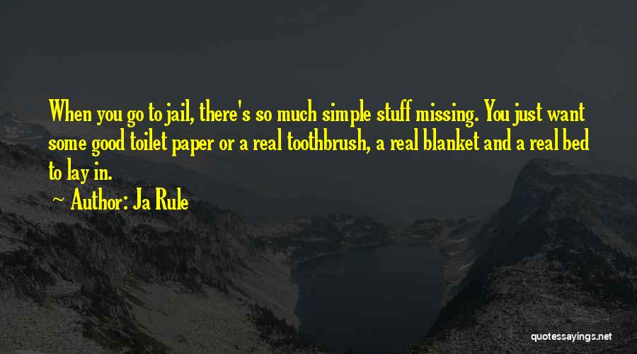 Ja Rule Quotes: When You Go To Jail, There's So Much Simple Stuff Missing. You Just Want Some Good Toilet Paper Or A