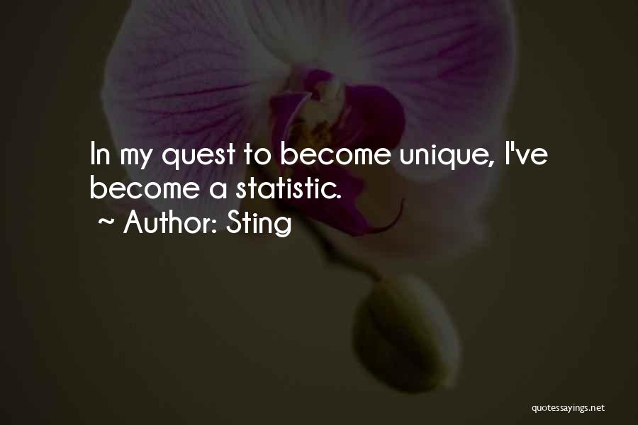 Sting Quotes: In My Quest To Become Unique, I've Become A Statistic.