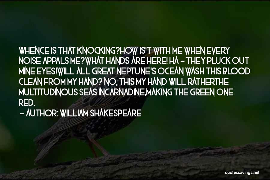 William Shakespeare Quotes: Whence Is That Knocking?how Is't With Me When Every Noise Appals Me?what Hands Are Here! Ha - They Pluck Out