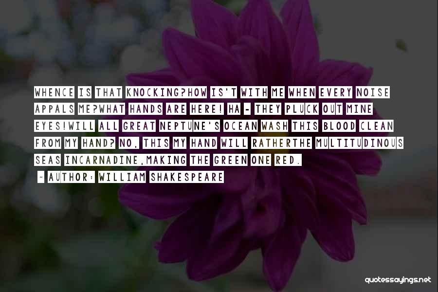 William Shakespeare Quotes: Whence Is That Knocking?how Is't With Me When Every Noise Appals Me?what Hands Are Here! Ha - They Pluck Out