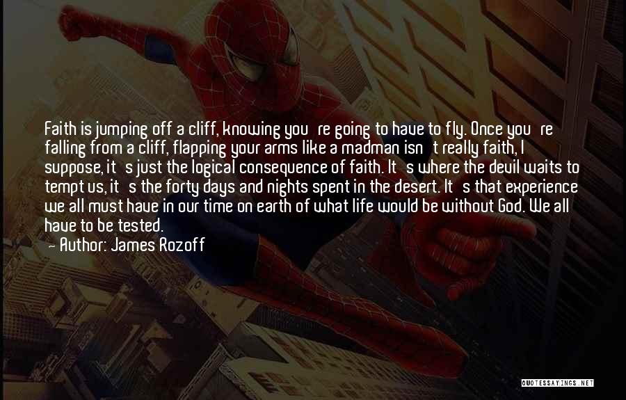 James Rozoff Quotes: Faith Is Jumping Off A Cliff, Knowing You're Going To Have To Fly. Once You're Falling From A Cliff, Flapping