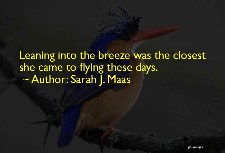 Sarah J. Maas Quotes: Leaning Into The Breeze Was The Closest She Came To Flying These Days.