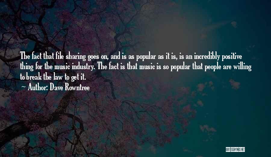 Dave Rowntree Quotes: The Fact That File Sharing Goes On, And Is As Popular As It Is, Is An Incredibly Positive Thing For