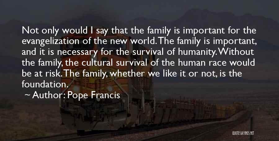 Pope Francis Quotes: Not Only Would I Say That The Family Is Important For The Evangelization Of The New World. The Family Is