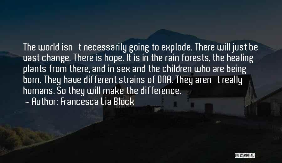 Francesca Lia Block Quotes: The World Isn't Necessarily Going To Explode. There Will Just Be Vast Change. There Is Hope. It Is In The