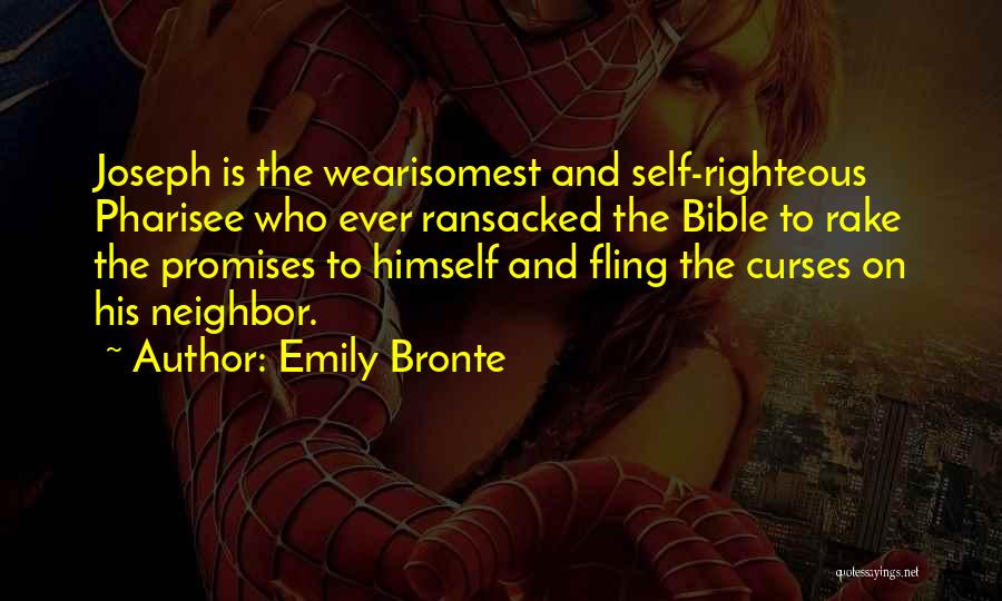 Emily Bronte Quotes: Joseph Is The Wearisomest And Self-righteous Pharisee Who Ever Ransacked The Bible To Rake The Promises To Himself And Fling