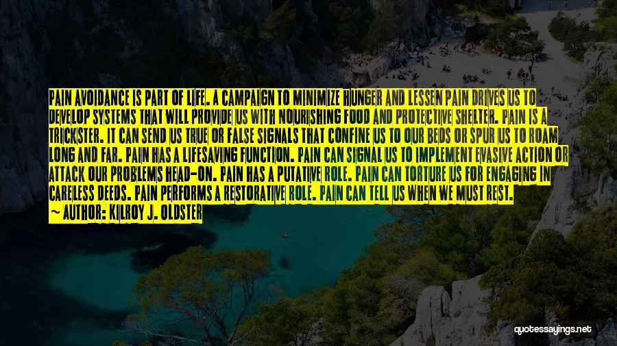 Kilroy J. Oldster Quotes: Pain Avoidance Is Part Of Life. A Campaign To Minimize Hunger And Lessen Pain Drives Us To Develop Systems That