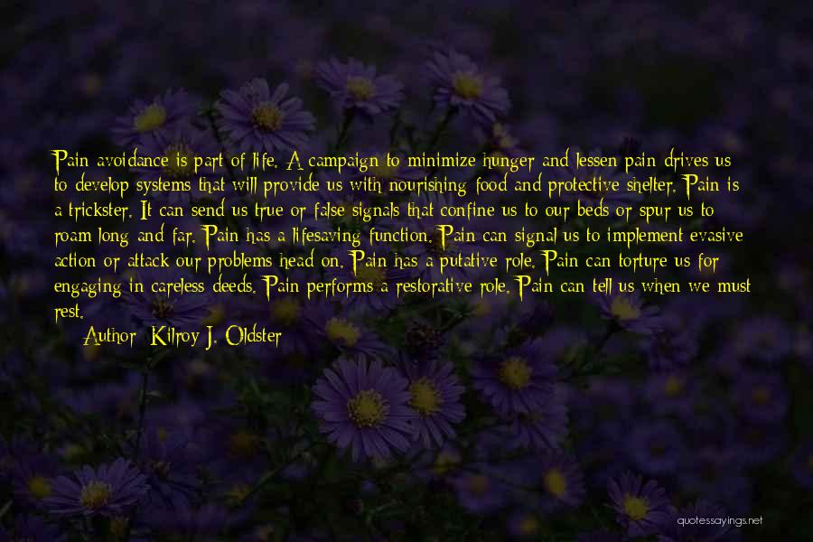 Kilroy J. Oldster Quotes: Pain Avoidance Is Part Of Life. A Campaign To Minimize Hunger And Lessen Pain Drives Us To Develop Systems That