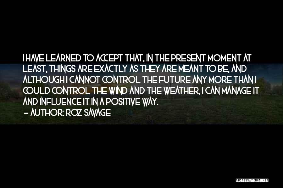 Roz Savage Quotes: I Have Learned To Accept That, In The Present Moment At Least, Things Are Exactly As They Are Meant To