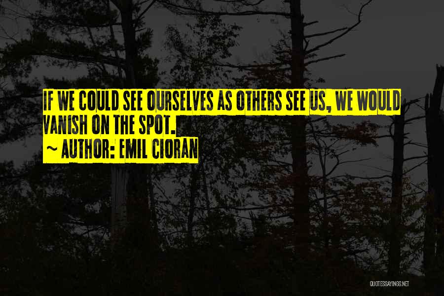 Emil Cioran Quotes: If We Could See Ourselves As Others See Us, We Would Vanish On The Spot.