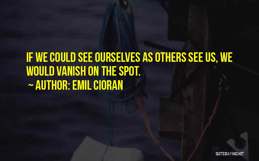 Emil Cioran Quotes: If We Could See Ourselves As Others See Us, We Would Vanish On The Spot.