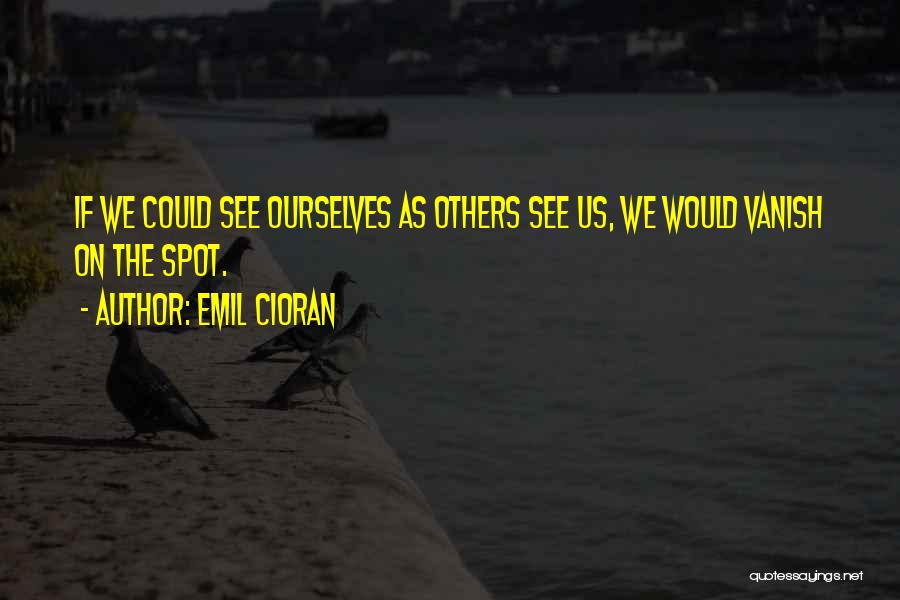 Emil Cioran Quotes: If We Could See Ourselves As Others See Us, We Would Vanish On The Spot.