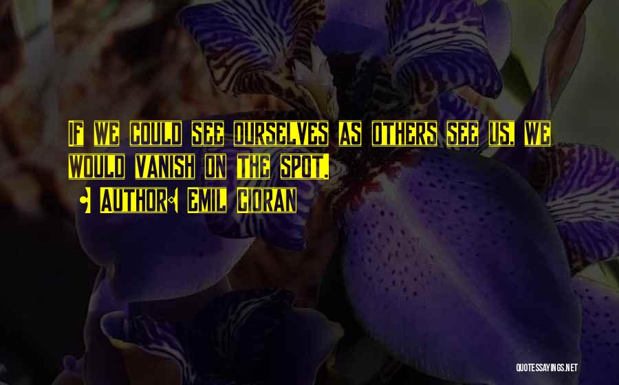 Emil Cioran Quotes: If We Could See Ourselves As Others See Us, We Would Vanish On The Spot.