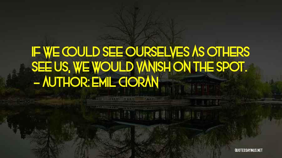 Emil Cioran Quotes: If We Could See Ourselves As Others See Us, We Would Vanish On The Spot.