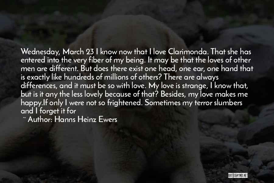 Hanns Heinz Ewers Quotes: Wednesday, March 23 I Know Now That I Love Clarimonda. That She Has Entered Into The Very Fiber Of My