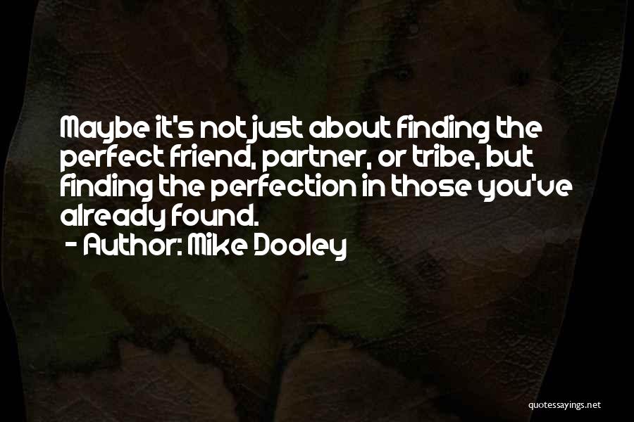 Mike Dooley Quotes: Maybe It's Not Just About Finding The Perfect Friend, Partner, Or Tribe, But Finding The Perfection In Those You've Already