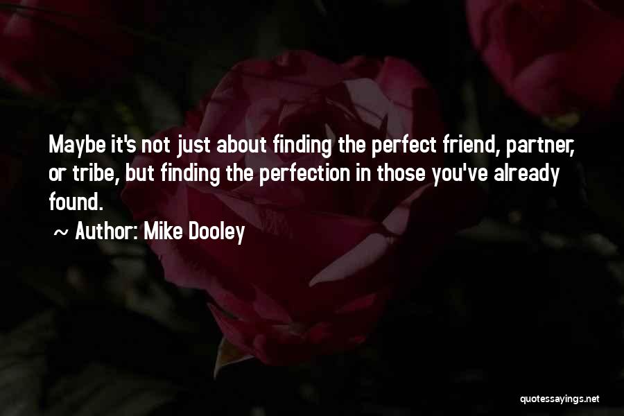 Mike Dooley Quotes: Maybe It's Not Just About Finding The Perfect Friend, Partner, Or Tribe, But Finding The Perfection In Those You've Already