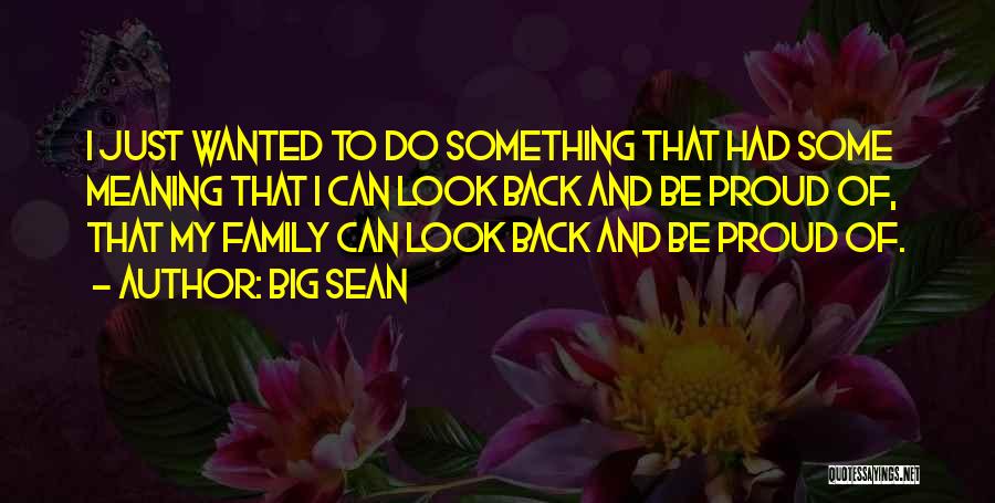 Big Sean Quotes: I Just Wanted To Do Something That Had Some Meaning That I Can Look Back And Be Proud Of, That