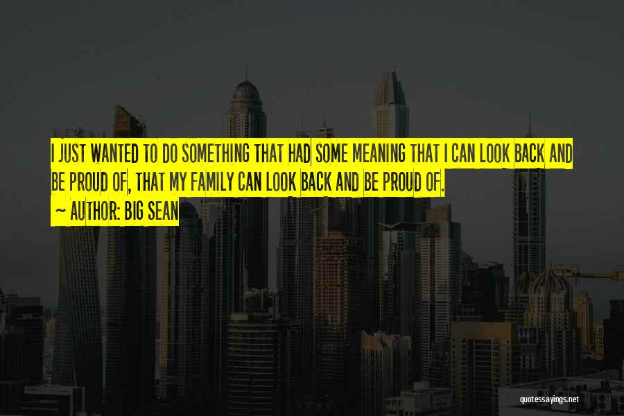 Big Sean Quotes: I Just Wanted To Do Something That Had Some Meaning That I Can Look Back And Be Proud Of, That