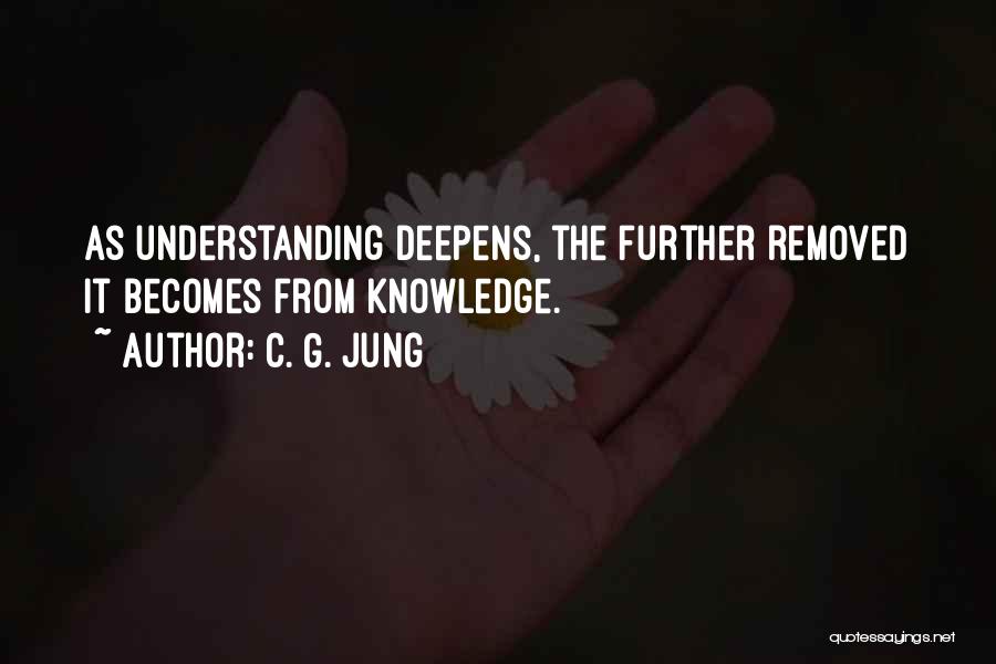 C. G. Jung Quotes: As Understanding Deepens, The Further Removed It Becomes From Knowledge.