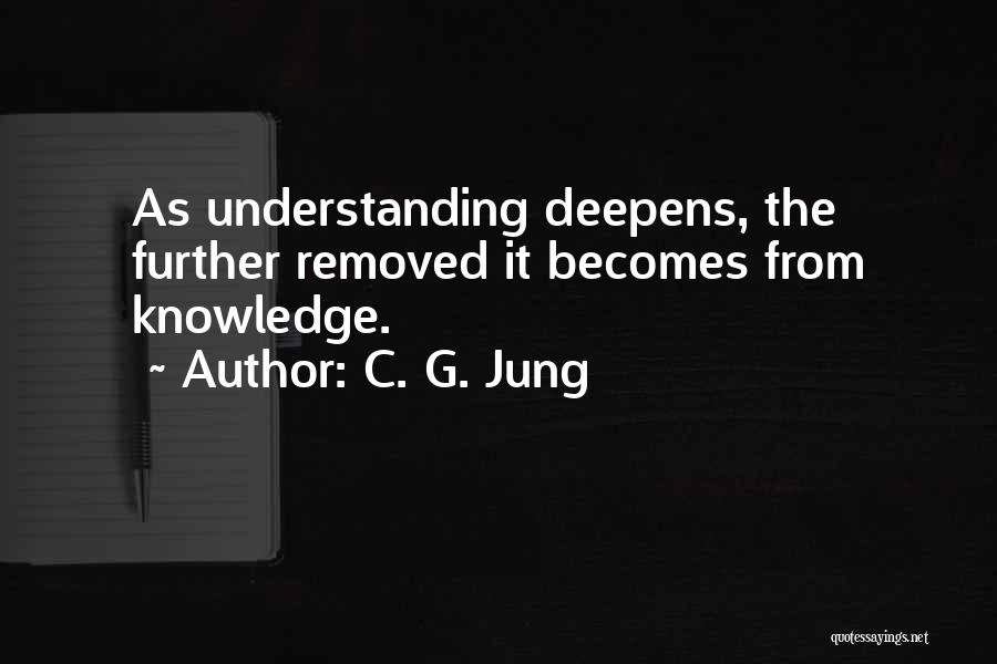 C. G. Jung Quotes: As Understanding Deepens, The Further Removed It Becomes From Knowledge.