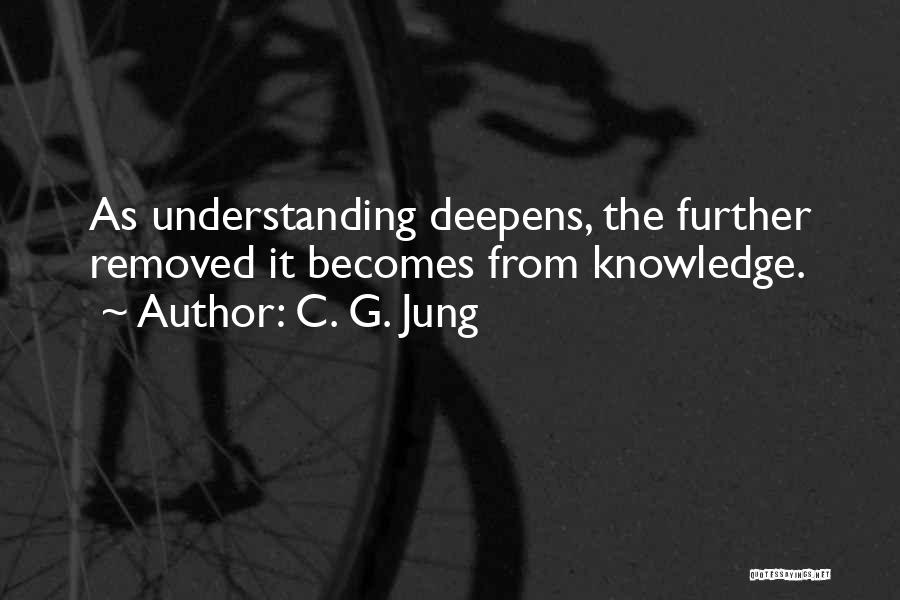 C. G. Jung Quotes: As Understanding Deepens, The Further Removed It Becomes From Knowledge.