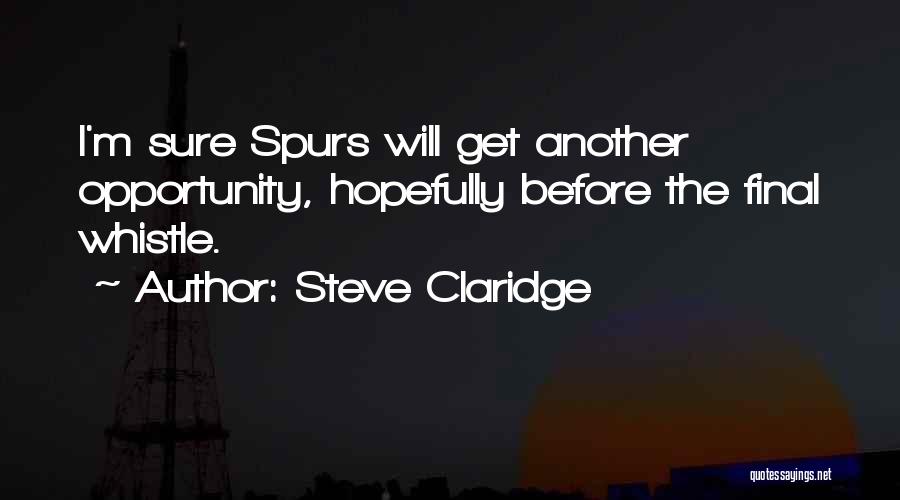 Steve Claridge Quotes: I'm Sure Spurs Will Get Another Opportunity, Hopefully Before The Final Whistle.