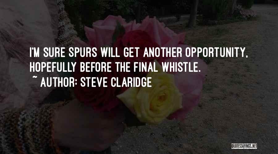 Steve Claridge Quotes: I'm Sure Spurs Will Get Another Opportunity, Hopefully Before The Final Whistle.