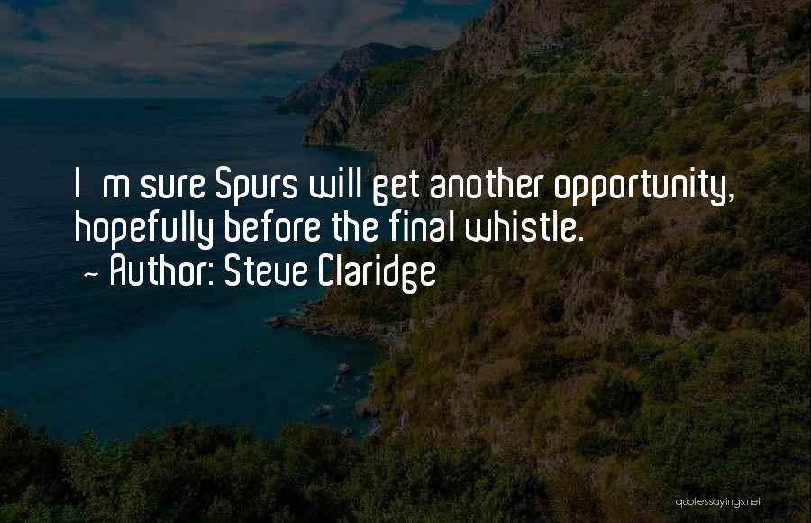 Steve Claridge Quotes: I'm Sure Spurs Will Get Another Opportunity, Hopefully Before The Final Whistle.