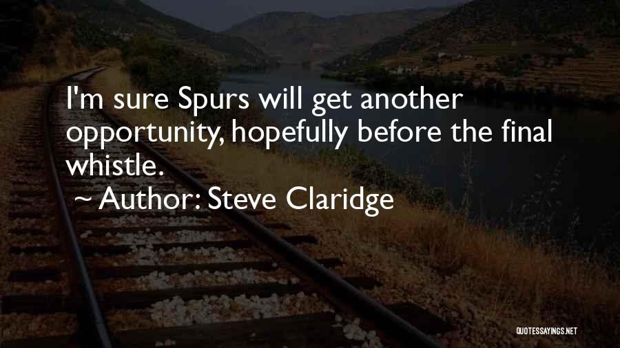 Steve Claridge Quotes: I'm Sure Spurs Will Get Another Opportunity, Hopefully Before The Final Whistle.