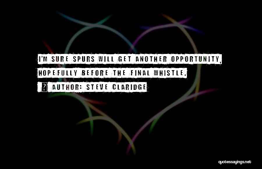 Steve Claridge Quotes: I'm Sure Spurs Will Get Another Opportunity, Hopefully Before The Final Whistle.