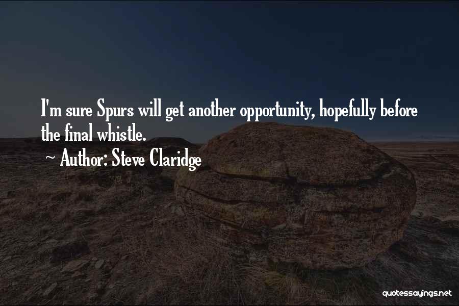 Steve Claridge Quotes: I'm Sure Spurs Will Get Another Opportunity, Hopefully Before The Final Whistle.