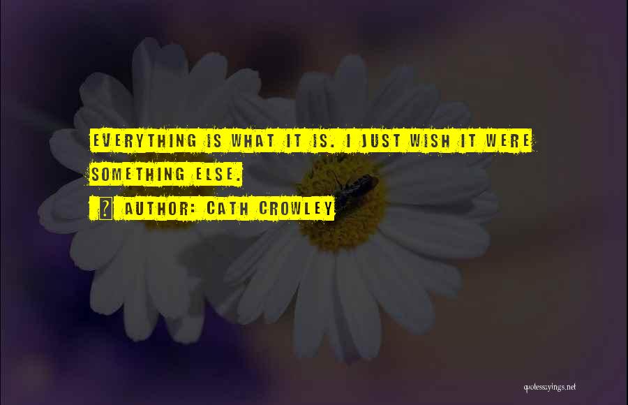 Cath Crowley Quotes: Everything Is What It Is. I Just Wish It Were Something Else.