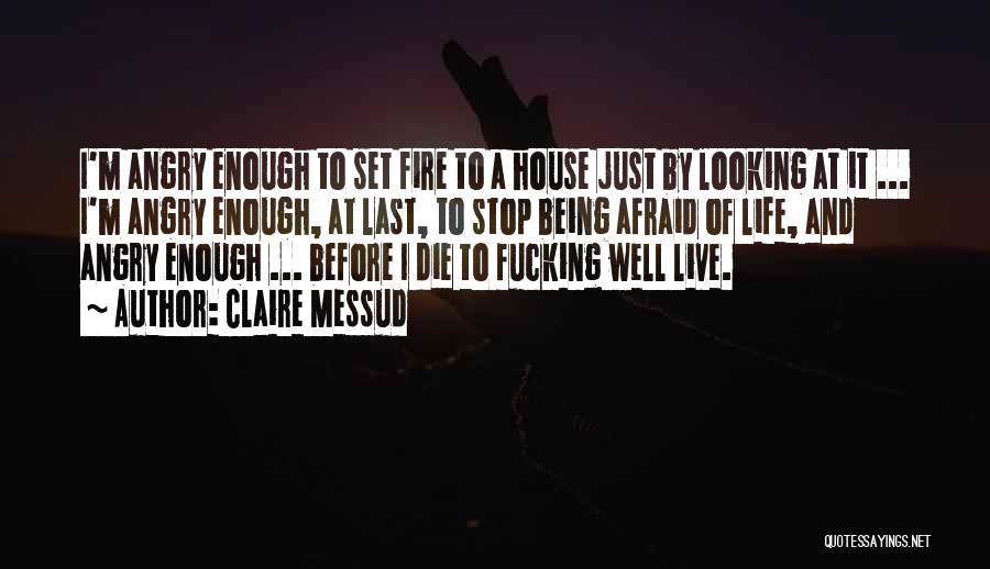 Claire Messud Quotes: I'm Angry Enough To Set Fire To A House Just By Looking At It ... I'm Angry Enough, At Last,