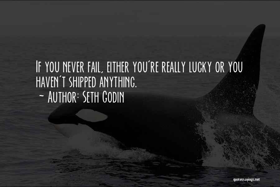 Seth Godin Quotes: If You Never Fail, Either You're Really Lucky Or You Haven't Shipped Anything.