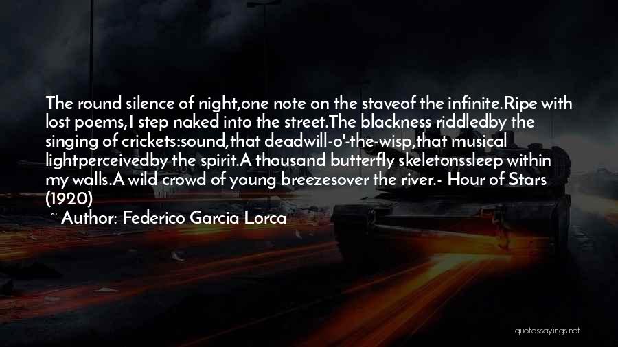 Federico Garcia Lorca Quotes: The Round Silence Of Night,one Note On The Staveof The Infinite.ripe With Lost Poems,i Step Naked Into The Street.the Blackness