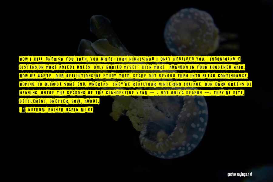 Rainer Maria Rilke Quotes: How I Will Cherish You Then, You Grief-torn Nights!had I Only Received You, Inconsolable Sisters,on More Abject Knees, Only Buried