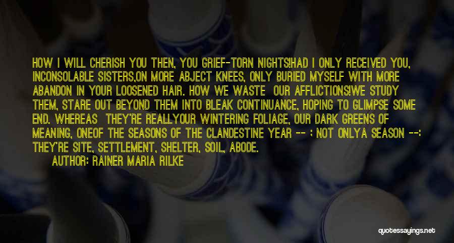 Rainer Maria Rilke Quotes: How I Will Cherish You Then, You Grief-torn Nights!had I Only Received You, Inconsolable Sisters,on More Abject Knees, Only Buried