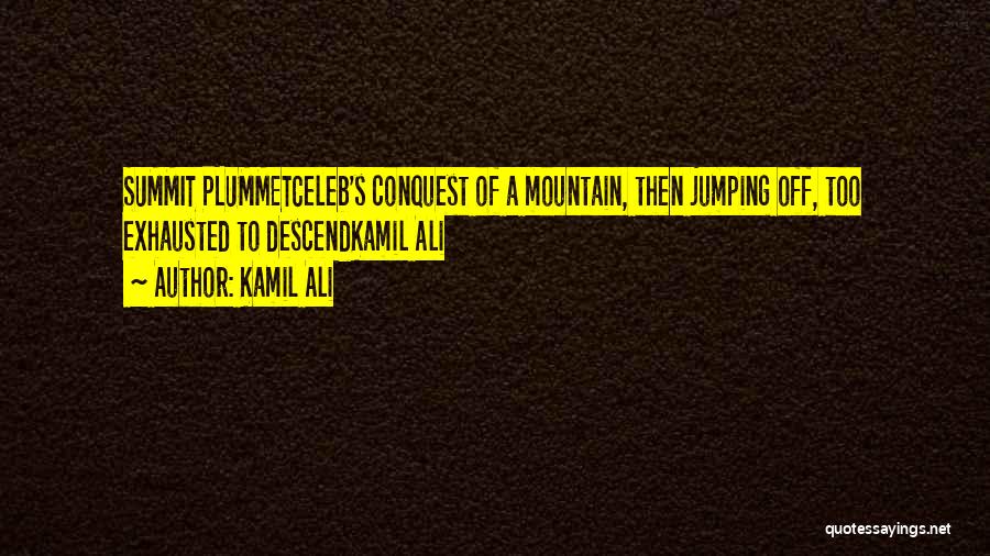 Kamil Ali Quotes: Summit Plummetceleb's Conquest Of A Mountain, Then Jumping Off, Too Exhausted To Descendkamil Ali