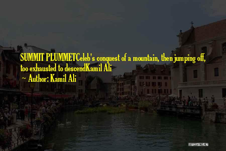 Kamil Ali Quotes: Summit Plummetceleb's Conquest Of A Mountain, Then Jumping Off, Too Exhausted To Descendkamil Ali
