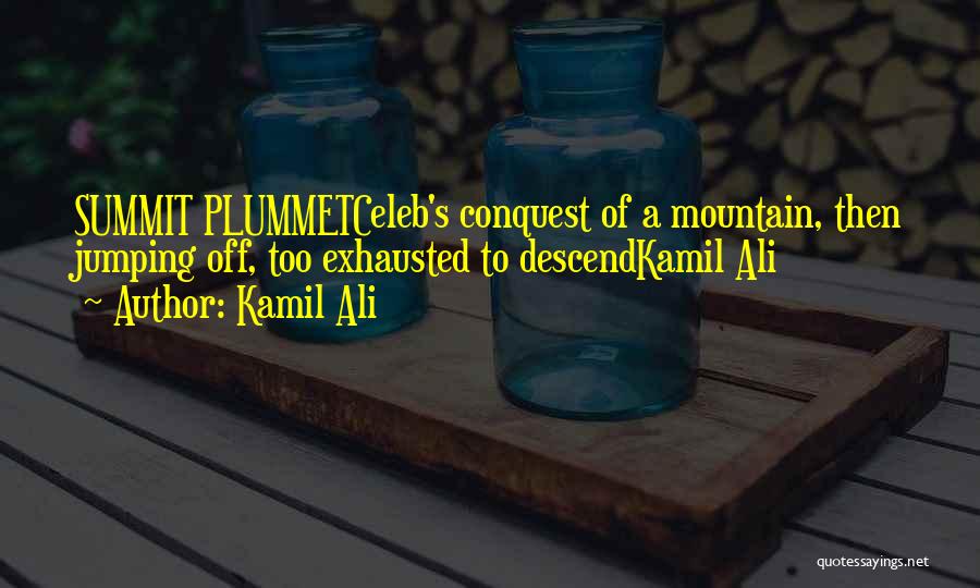 Kamil Ali Quotes: Summit Plummetceleb's Conquest Of A Mountain, Then Jumping Off, Too Exhausted To Descendkamil Ali