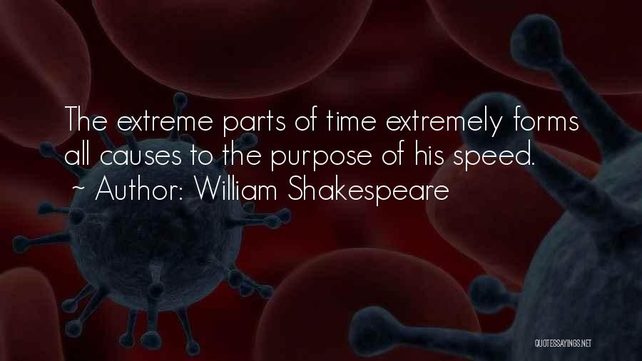 William Shakespeare Quotes: The Extreme Parts Of Time Extremely Forms All Causes To The Purpose Of His Speed.