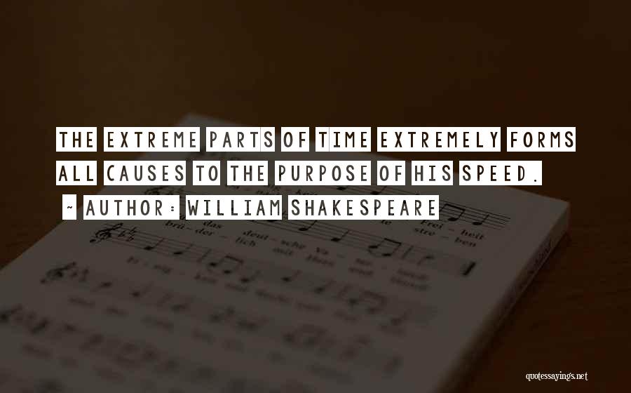 William Shakespeare Quotes: The Extreme Parts Of Time Extremely Forms All Causes To The Purpose Of His Speed.
