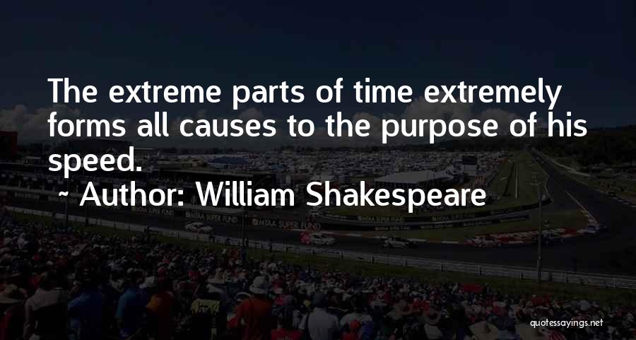 William Shakespeare Quotes: The Extreme Parts Of Time Extremely Forms All Causes To The Purpose Of His Speed.