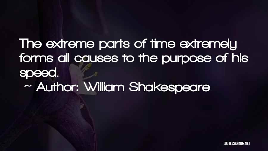 William Shakespeare Quotes: The Extreme Parts Of Time Extremely Forms All Causes To The Purpose Of His Speed.