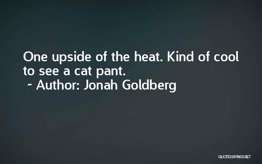 Jonah Goldberg Quotes: One Upside Of The Heat. Kind Of Cool To See A Cat Pant.