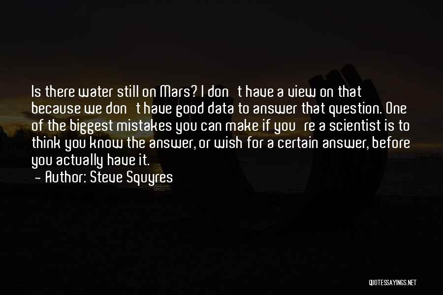 Steve Squyres Quotes: Is There Water Still On Mars? I Don't Have A View On That Because We Don't Have Good Data To