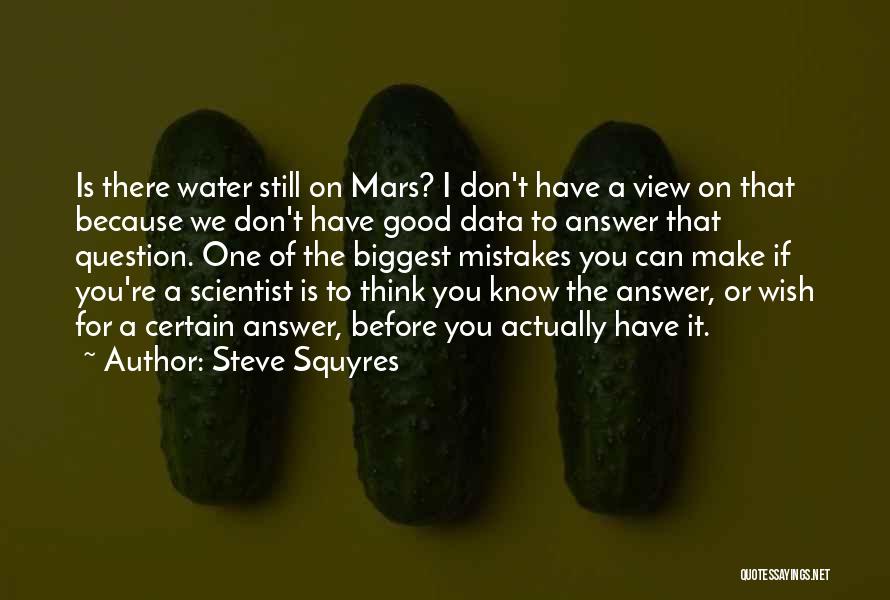 Steve Squyres Quotes: Is There Water Still On Mars? I Don't Have A View On That Because We Don't Have Good Data To