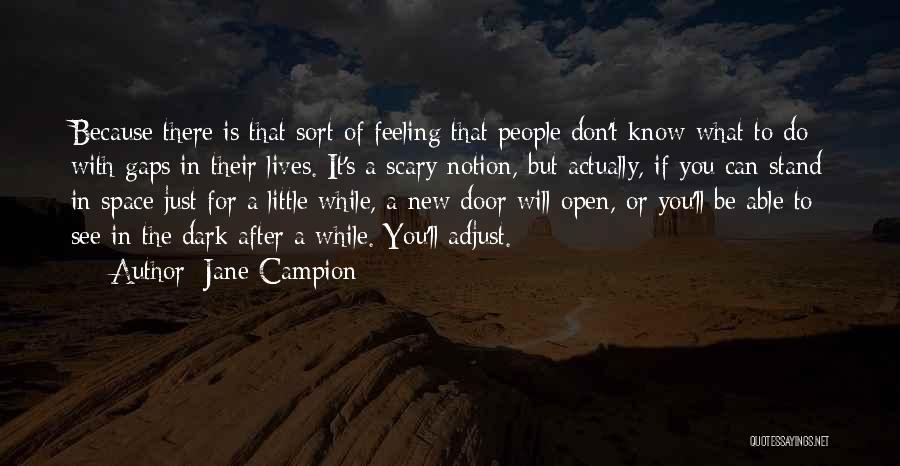 Jane Campion Quotes: Because There Is That Sort Of Feeling That People Don't Know What To Do With Gaps In Their Lives. It's