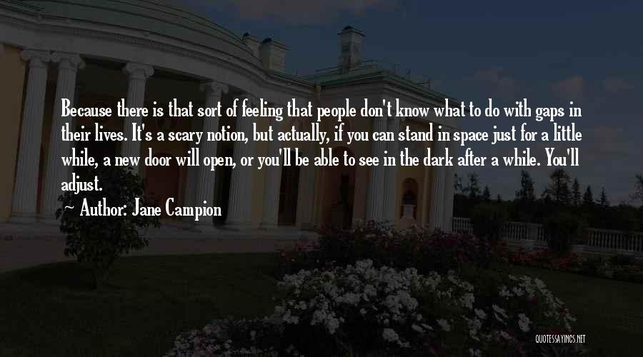 Jane Campion Quotes: Because There Is That Sort Of Feeling That People Don't Know What To Do With Gaps In Their Lives. It's